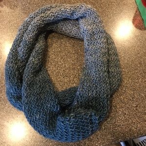 Handmade InfinityCowl, Scarf Teal/grey Multi Color